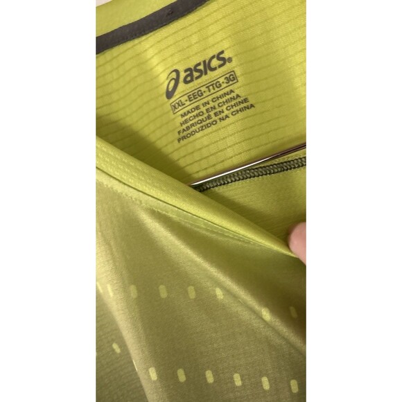 Asics Men's Short Sleeve Yellow/Lime Black  Large T-Shirt Active Sports Top 2XL - Picture 11 of 11